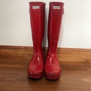 Tall Red Hunter Boots Size 11